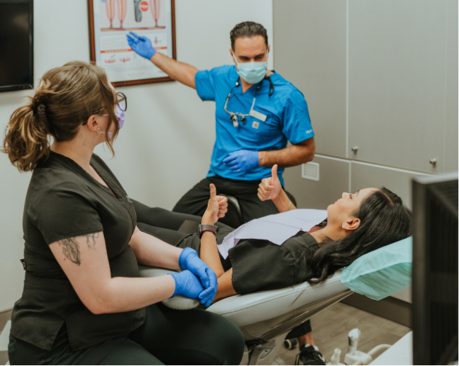 dentist explaining patient